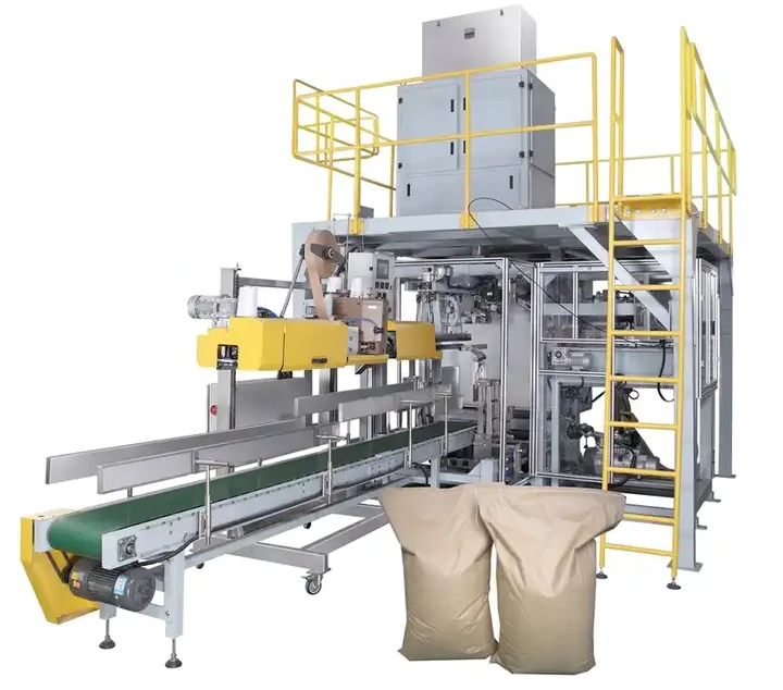 50kg Flour Rice Sugar Fertilizer Pp Bag Packaging Machine Palletizing Machine
