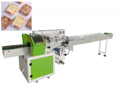 Chocolate Cake Waffle Toast Bread Packing Machine Flow Pack Machine